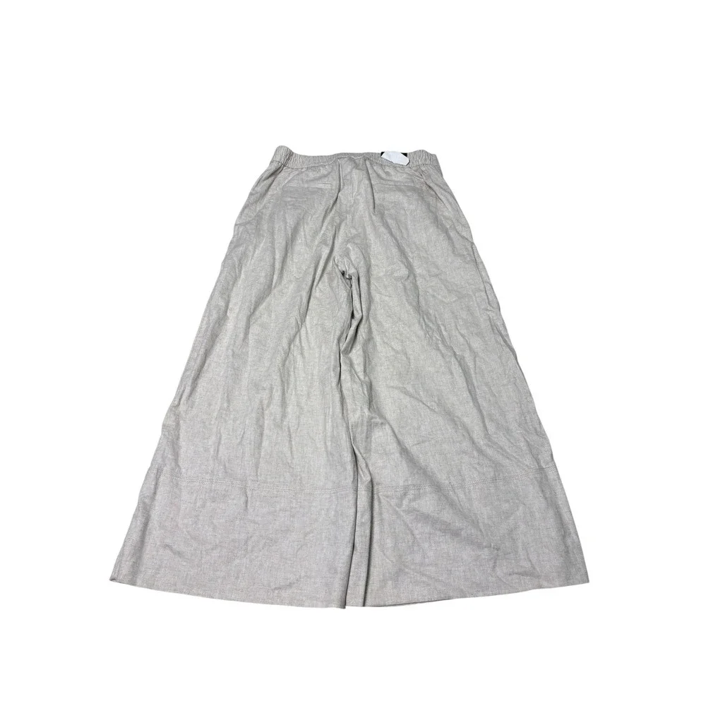 NWt Banana Republic Linen Blend High Rise Cropped Pants Flax Beige Women M 32X25
